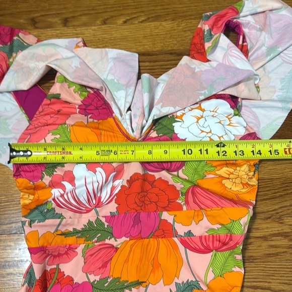NWOT Trina Turk Standard Sunny Bloom Off Shoulder Ruffled One Piece Swimsuit - Picture 9 of 11